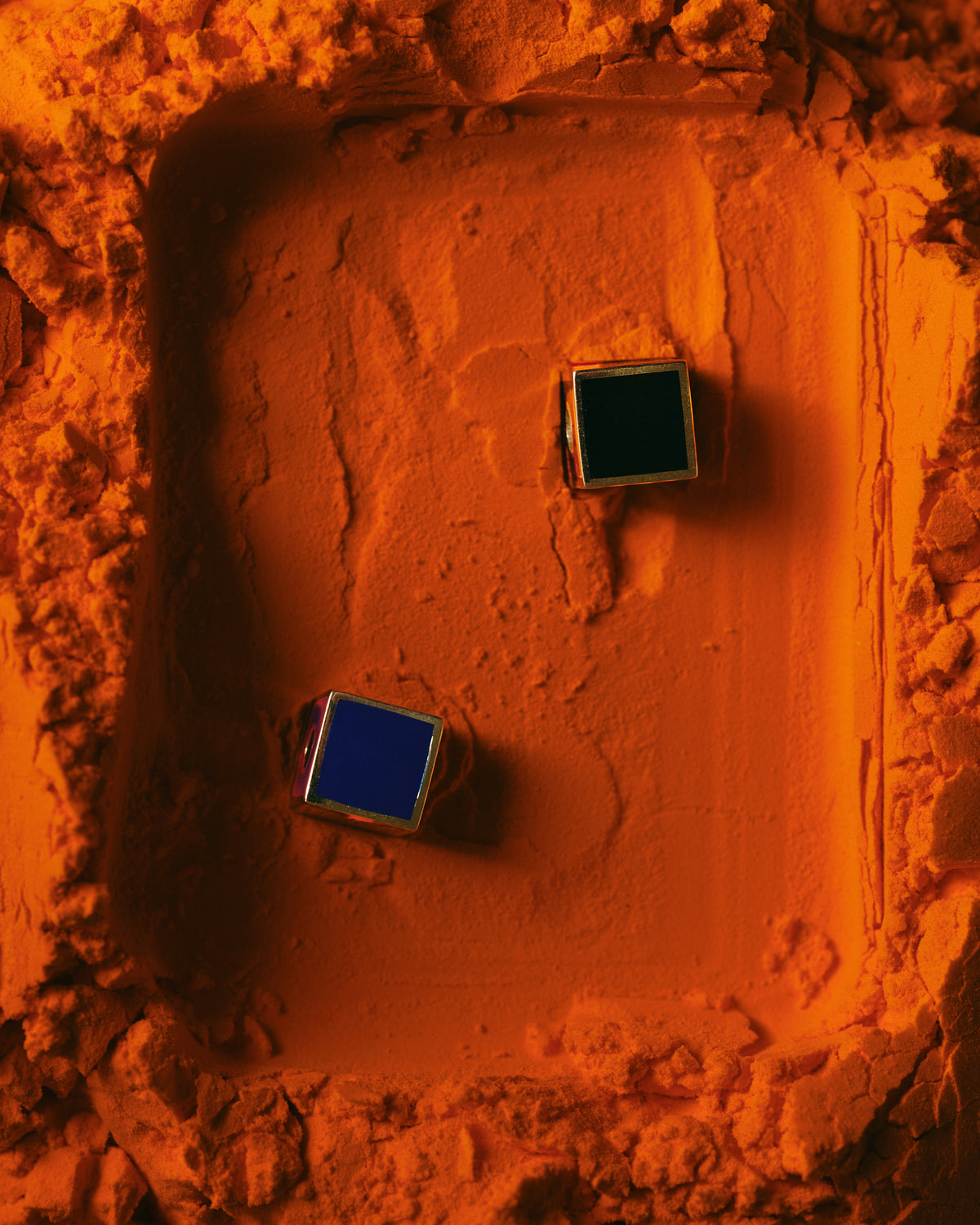 ONDO colourful jewellery on an orange surface